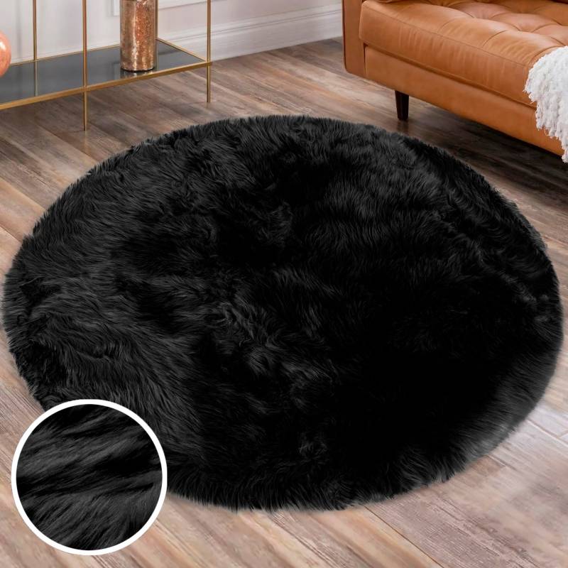 Home affaire Fellteppich »Valeria«, rund, 60 mm Höhe, Kunstfell Teppich, besonders weich und flauschig, fussbodenheizungsgeeignet, pflegeleicht, ideale Teppiche für Wohnzimmer, Schlafzimmer und Esszimmer von My Home