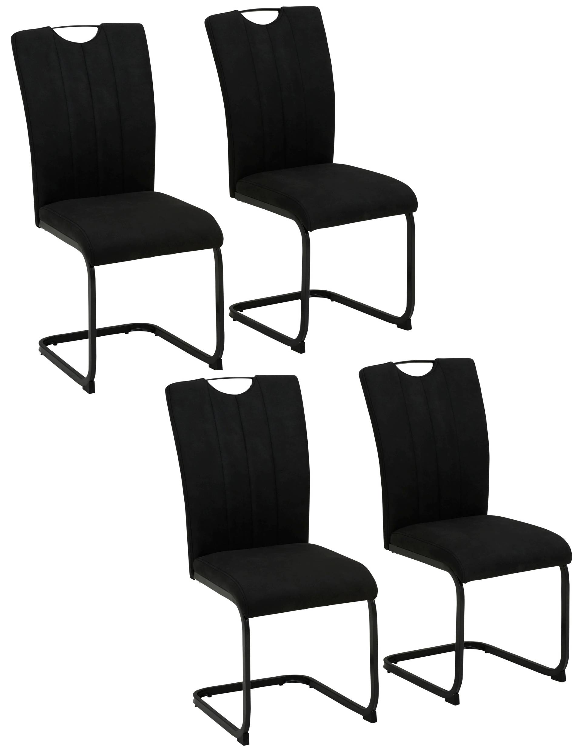 Home affaire Freischwinger »Napoli«, (Set), 4 St., Luxus-Microfaser Vintage, Vintage-Mikrofaser Bezug, Belastbarkeit bis 130kg, im 2er oder 4er Set von home affaire