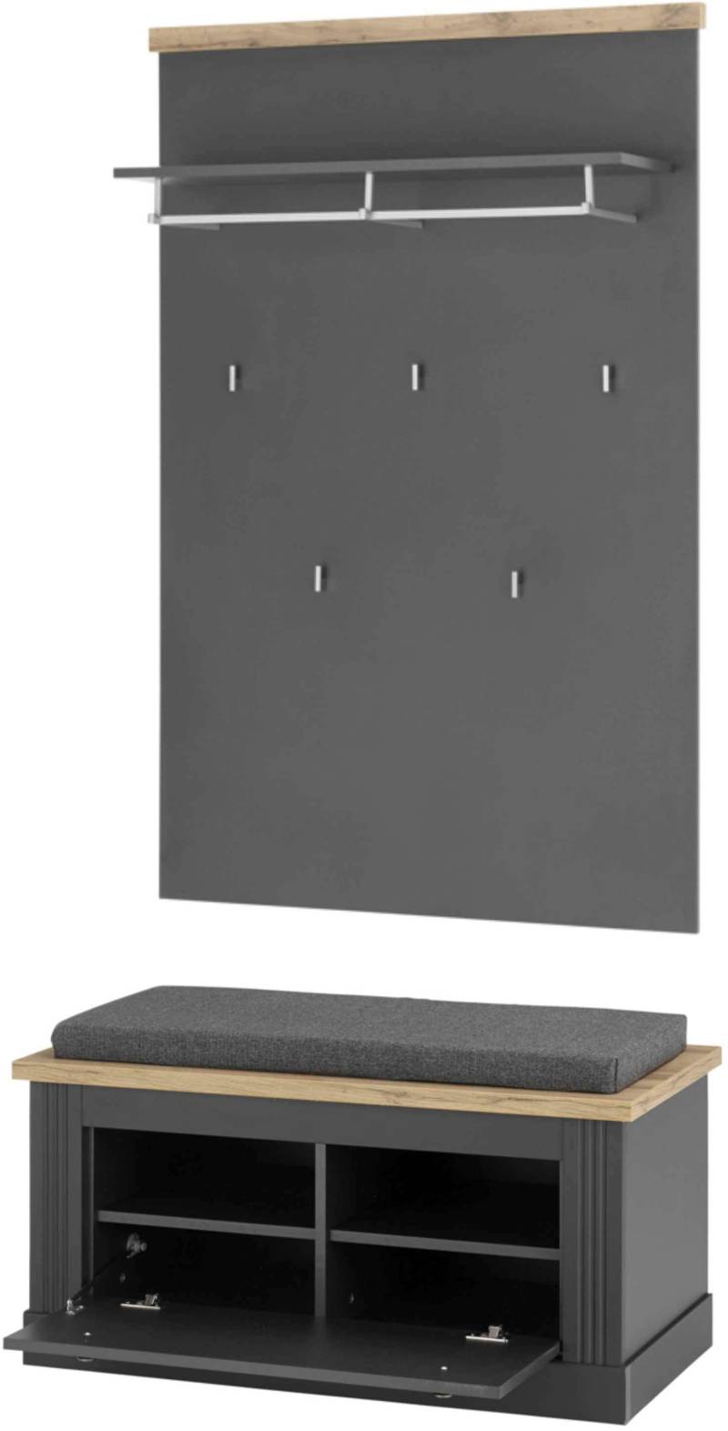 Home affaire Garderoben-Set »WESTMINSTER BESTSELLER!«, (2 St., Schuhbank, Wandpaneel), im romantischen Landhausstil von home affaire