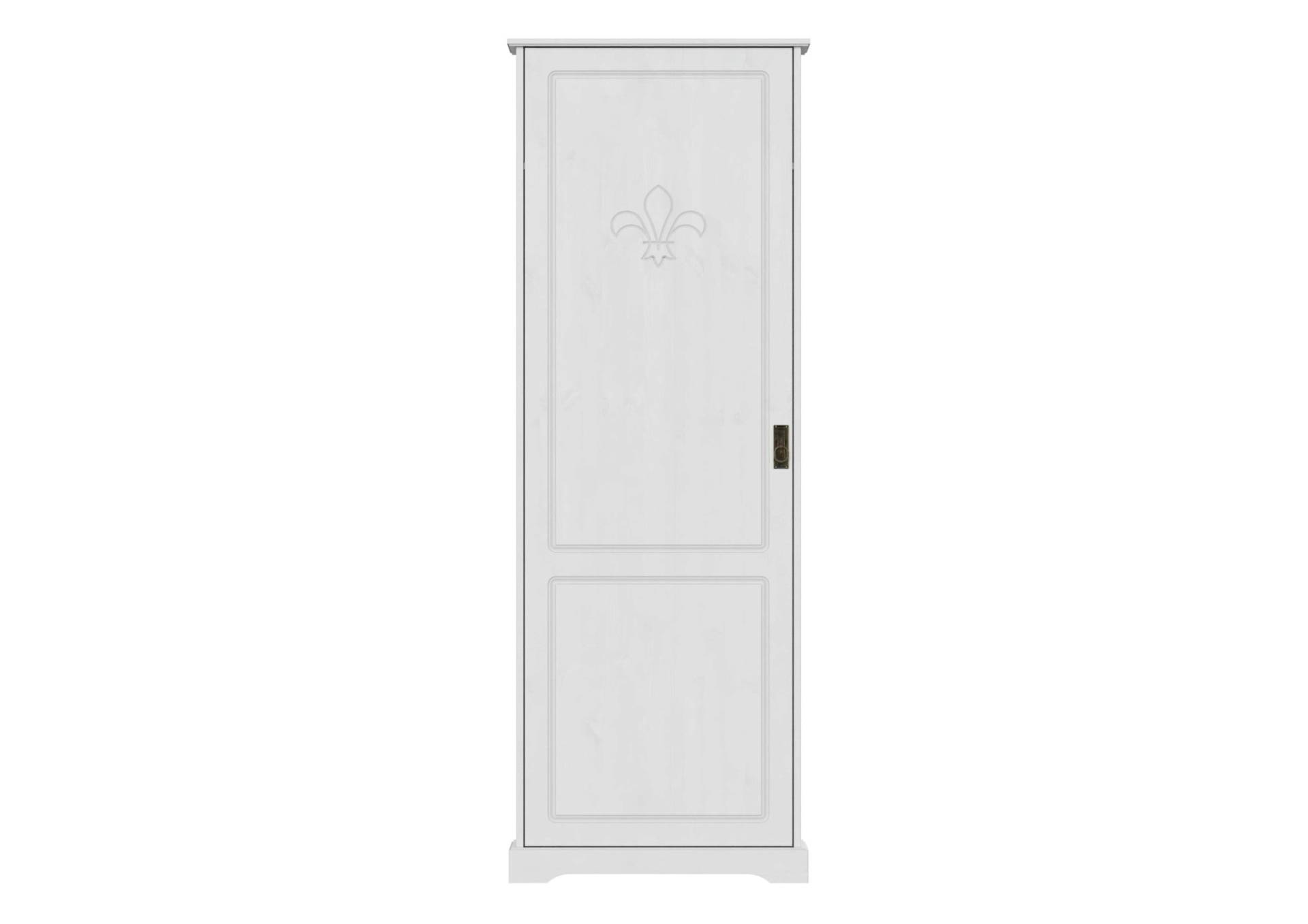 Home affaire Garderobenschrank »Lille Mehrzweckschrank Breite/Höhe: 67/187 cm«, aus massiver Kiefer, mit schöner Lilien-Fräsung, Jugendstil-Griffe von home affaire