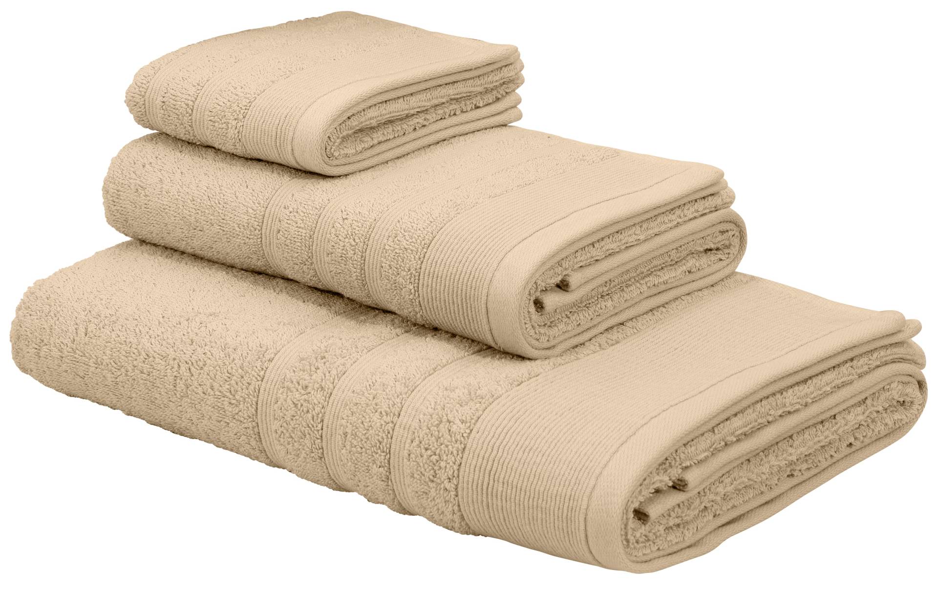 Home affaire Handtuch Set »Cerdon, Premium Handtücher mit Bordüre, Handtuch-Set«, (Set, 3 St., 1 Gästetuch (30x50 cm)-1 Handtuch (50x100 cm)-1 Duschtuch (70x140 cm) von home affaire