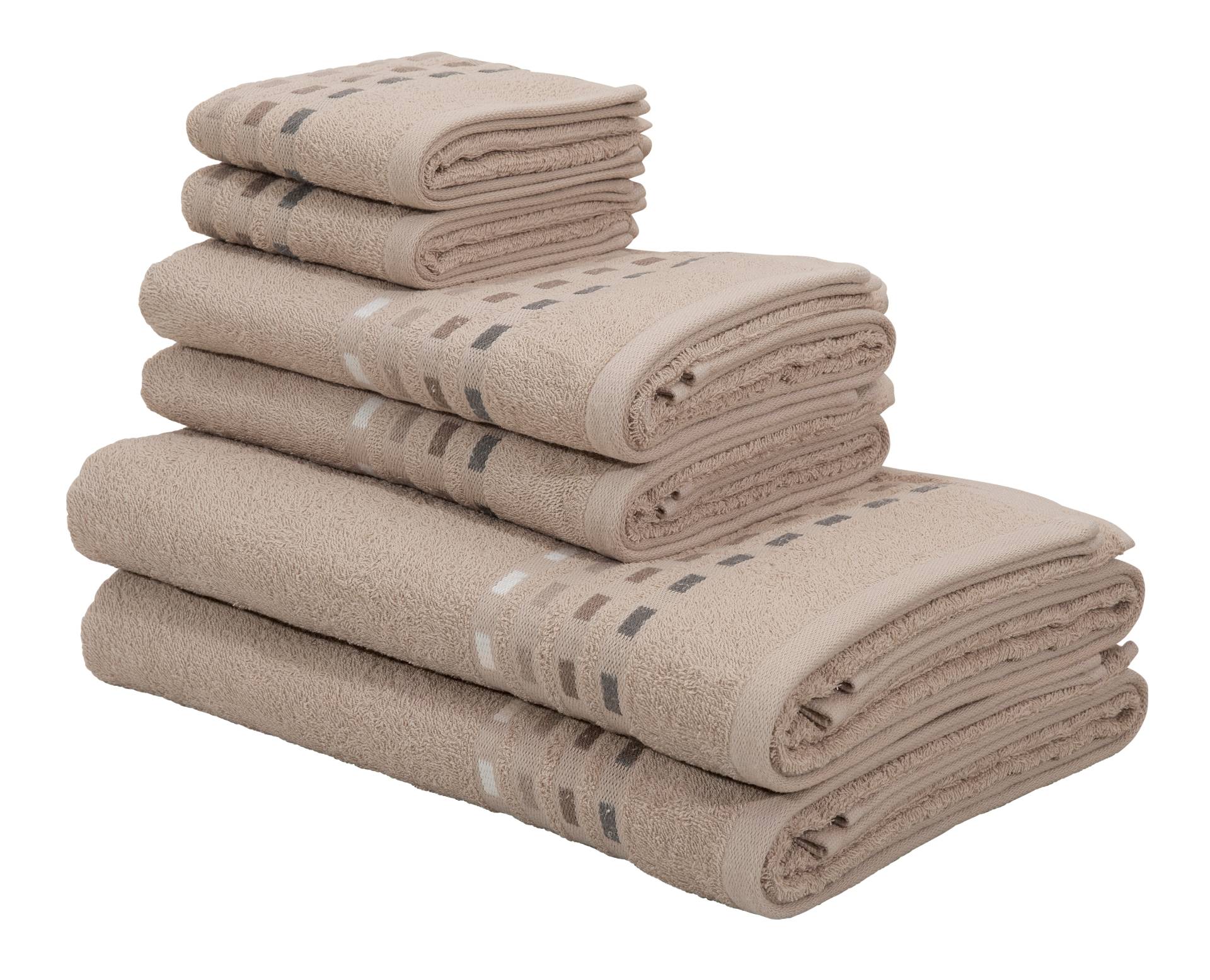 Home affaire Handtuch Set »Kelly«, (Set, 6 St., 2 Gästetücher 30x50 cm-2 Badetücher 70x140 cm-2 Handtücher 50x100 cm) von home affaire