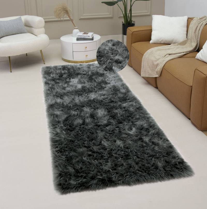 Home affaire Fellteppich »Dena, Hochflor Teppiche«, rechteckig, 60 mm Höhe, Kunstfell, weich, Uni-Farben, Wohnzimmer, Schlafzimmer, Esszimmer von My Home
