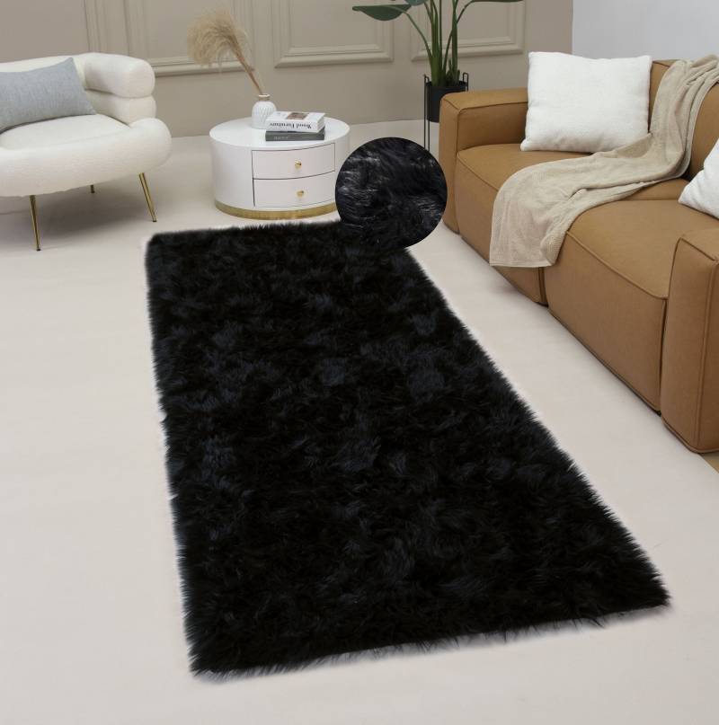 my home Fellteppich »Dena, Hochflor Teppiche«, rechteckig, 60 mm Höhe, Kunstfell, weich, Uni-Farben, Wohnzimmer, Schlafzimmer, Esszimmer von My Home