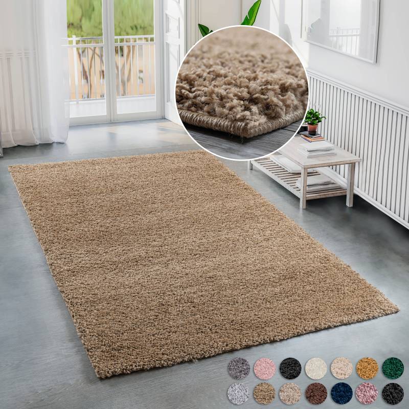 Home affaire Hochflor-Teppich »Shaggy 30«, rechteckig, 30 mm Höhe, Teppich, Uni Farben, besonders weich und kuschelig von My Home