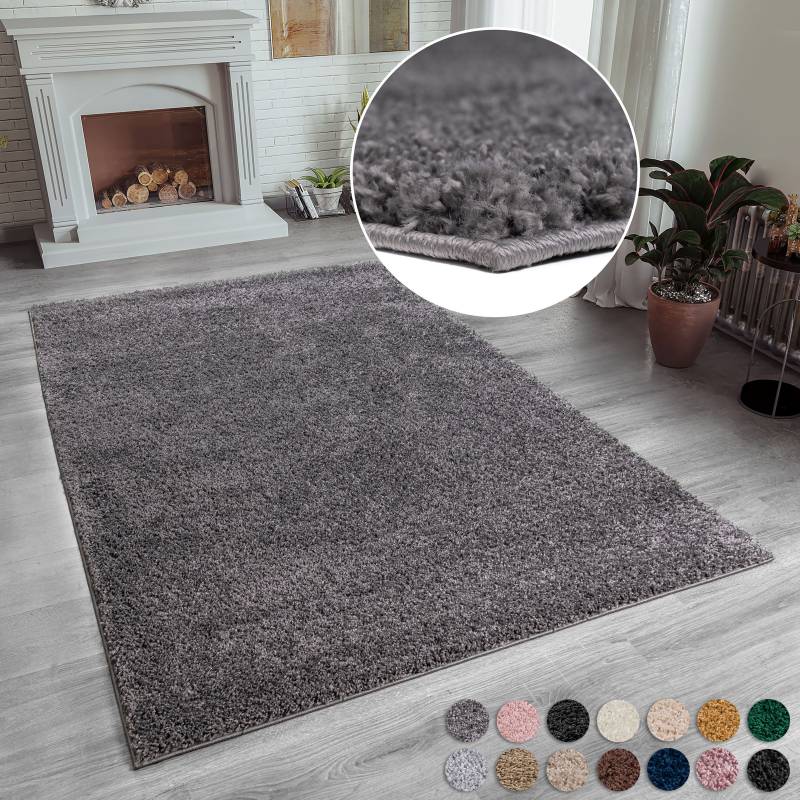 Home affaire Hochflor-Teppich »Shaggy 30«, rechteckig, 30 mm Höhe, Teppich, Uni Farben, besonders weich und kuschelig von My Home