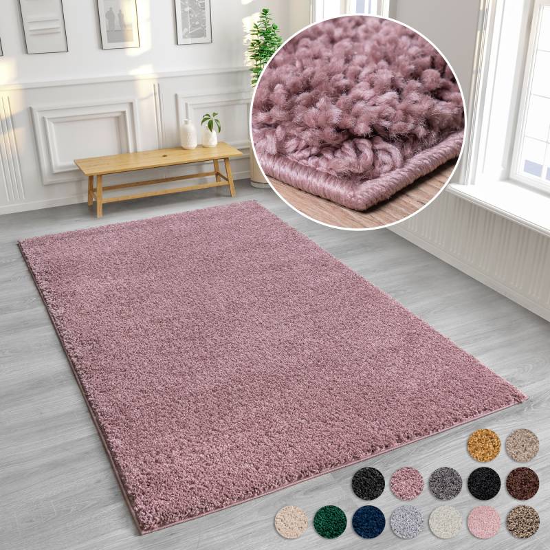Home affaire Hochflor-Teppich »Viva«, rechteckig, 45 mm Höhe, Uni Farben, einfarbig, besonders weich und kuschelig von My Home