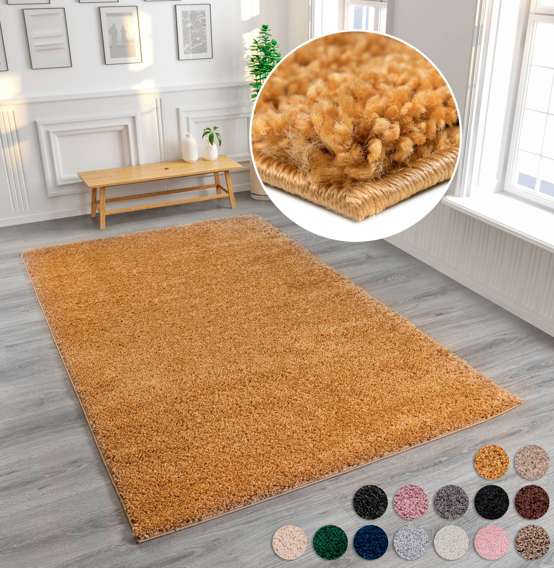 Home affaire Hochflor-Teppich »Viva«, rechteckig, 45 mm Höhe, Uni Farben, einfarbig, besonders weich und kuschelig Home affaire Hochflor-Teppich »Viva«, rechteckig, 45 mm Höhe, Uni Farben, einfarbig, besonders weich und kuschelig von My Home