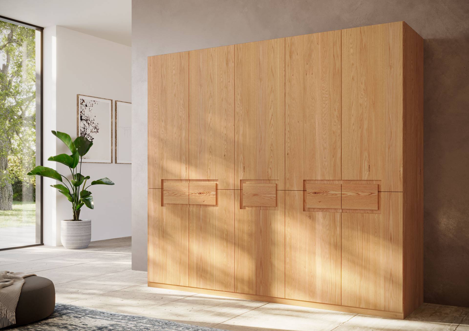 Home affaire Kleiderschrank »Léopoldine aus Kernbuche, erhältlich in verschiedenen Breiten«, Massivholz-Kleiderschrank, im 50 cm Raster planbar von home affaire