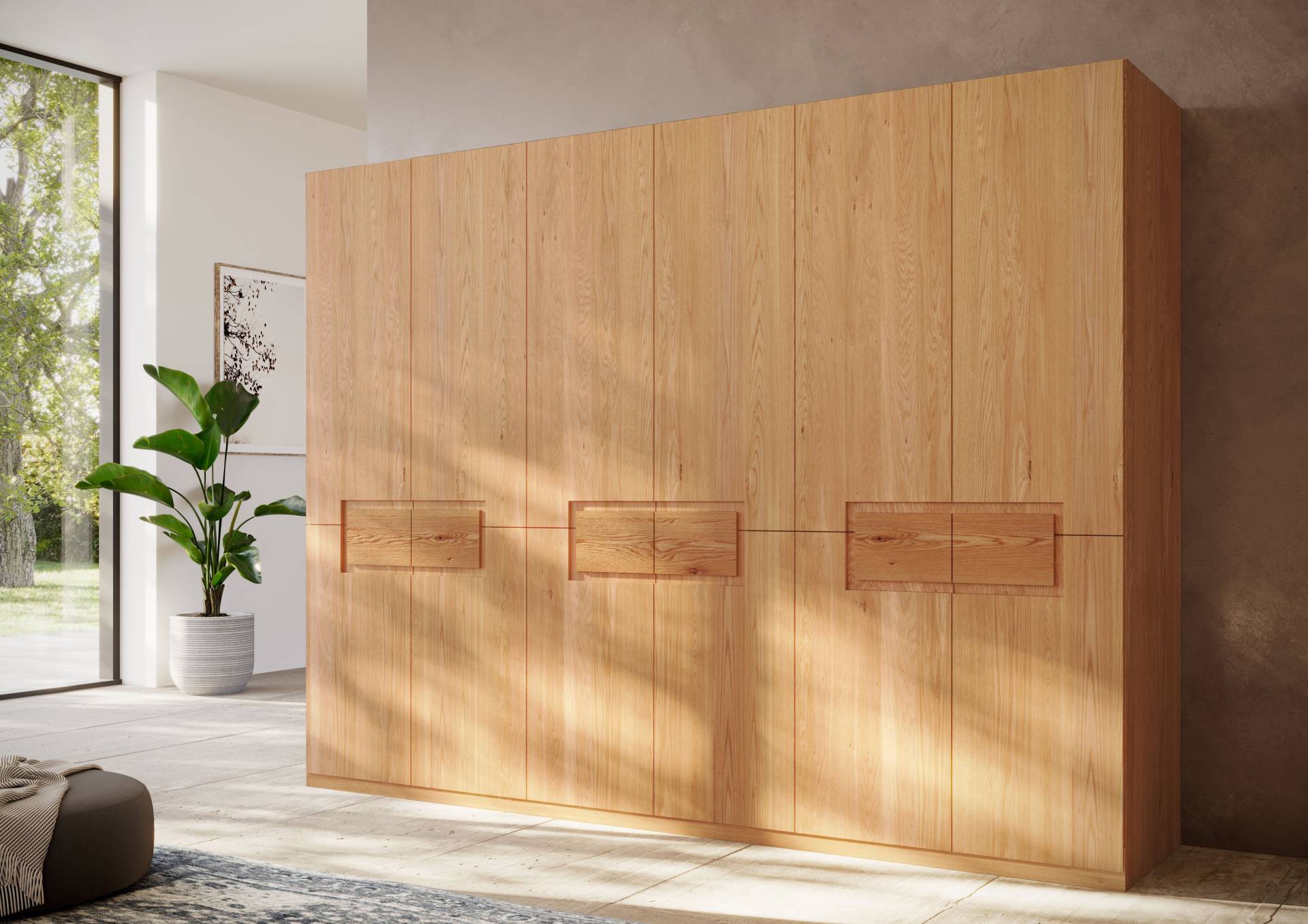 Home affaire Kleiderschrank »Léopoldine aus Kernbuche, erhältlich in verschiedenen Breiten«, Massivholz-Kleiderschrank, im 50 cm Raster planbar von home affaire