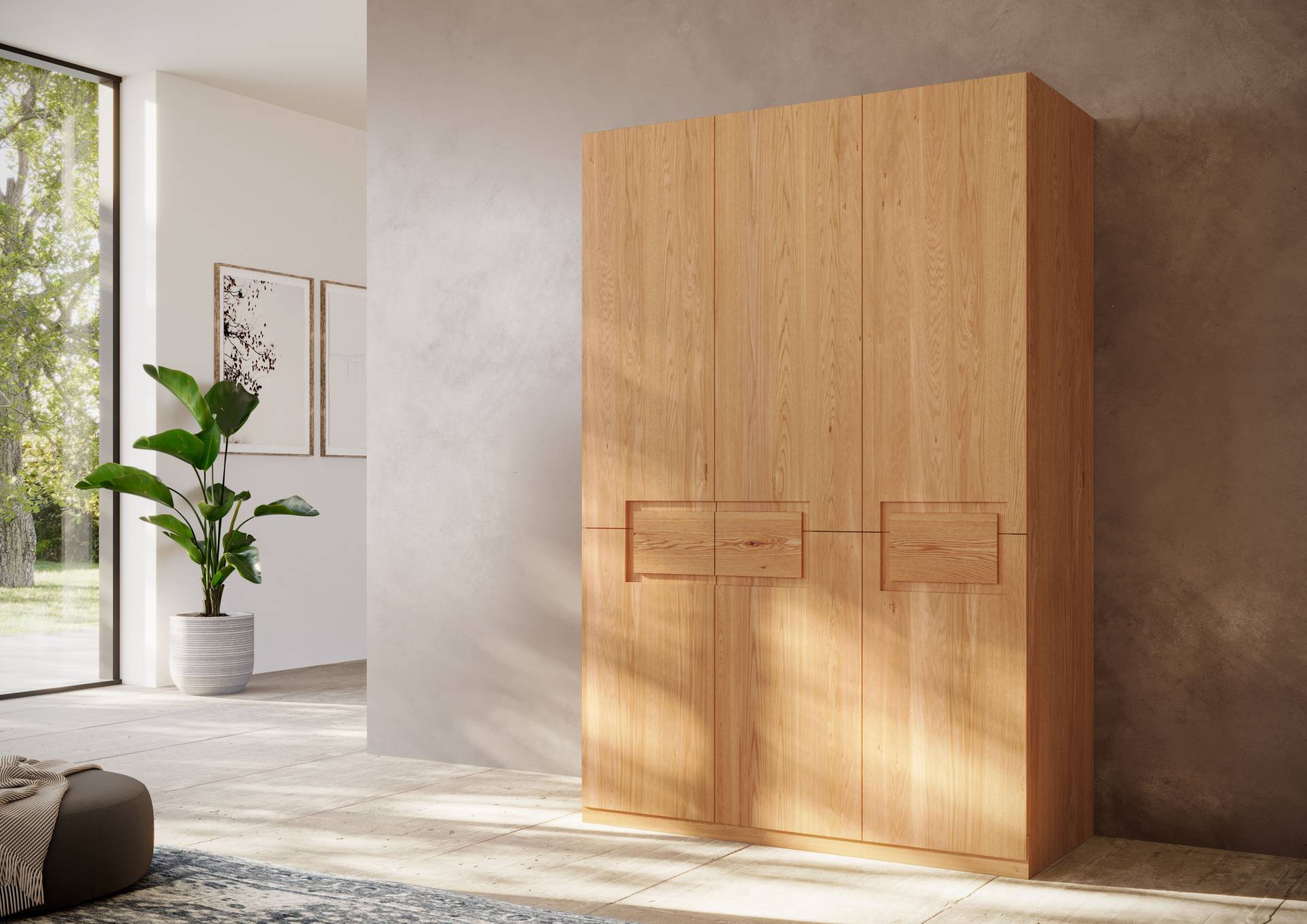 Home affaire Kleiderschrank »Léopoldine aus Kernbuche, erhältlich in verschiedenen Breiten«, Massivholz-Kleiderschrank, im 50 cm Raster planbar von home affaire