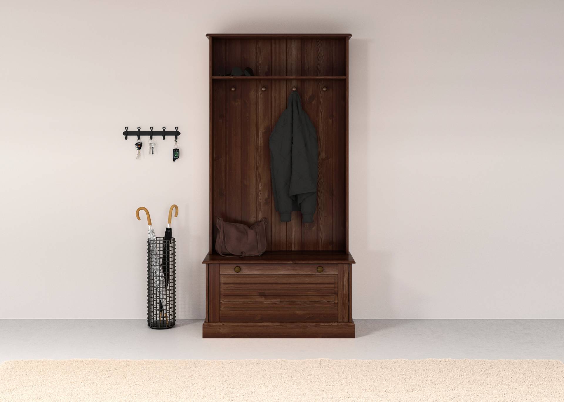 Home affaire Kompaktgarderobe »Liotta«, Mit einer Klappe und 4 Kleiderhacken Home affaire Kompaktgarderobe »Liotta«, Mit einer Klappe und 4 Kleiderhacken von home affaire