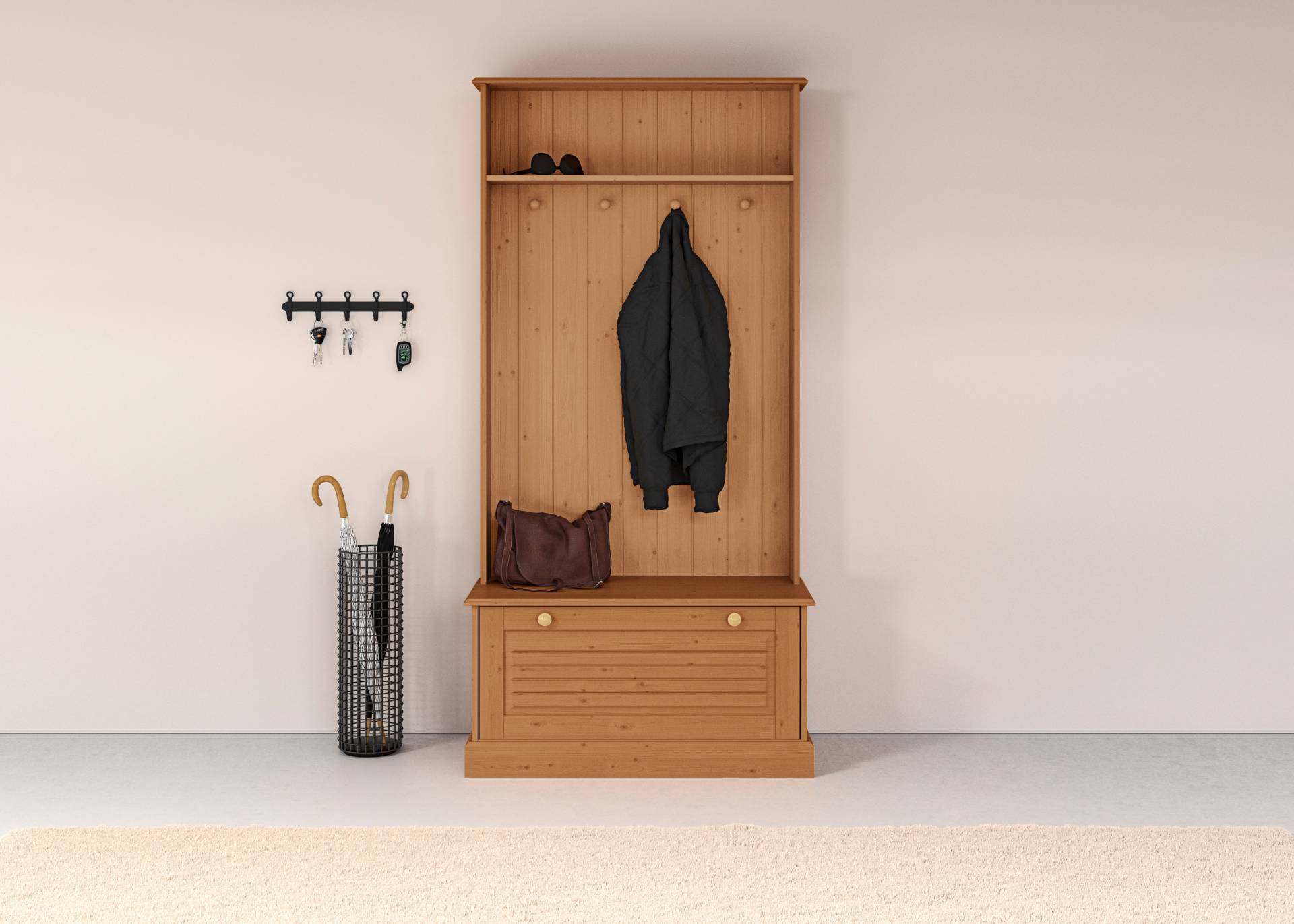 Home affaire Kompaktgarderobe »Liotta«, Mit einer Klappe und 4 Kleiderhacken Home affaire Kompaktgarderobe »Liotta«, Mit einer Klappe und 4 Kleiderhacken von home affaire