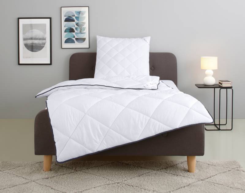 Home affaire Microfaserbettdecke + Kopfkissen »Murau Bettdecke 135x200 cm, 155x220 cm«, (Spar-Set, 2 St.), Set mit 80x80 cm, Sommer, Herbst und Winter von home affaire