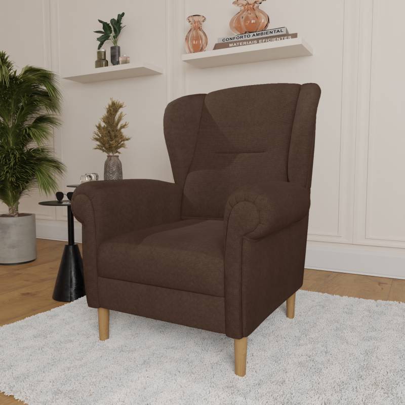 Home affaire Ohrensessel »OSTIANO B/T/H: 80/82/98 cm, Sessel«, Einzelstück, dicke geschwungene Armlehnen, uni und kariert von home affaire