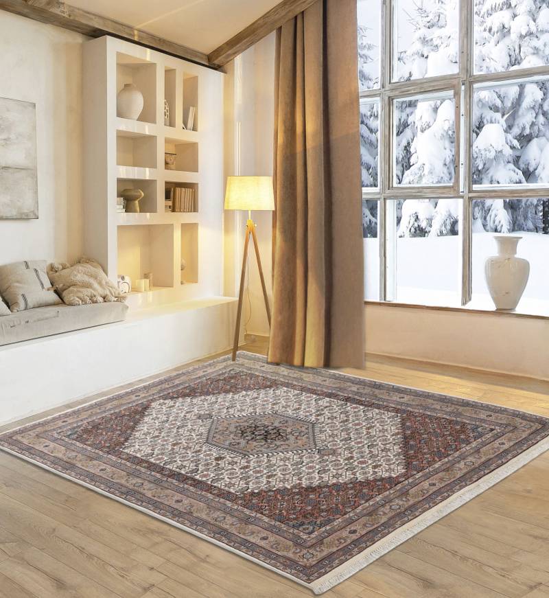 my home Orientteppich »BB Oriental«, rechteckig, 12 mm Höhe, reine Wolle, handgeknüpft, orientalisches Design, mit Fransen von My Home