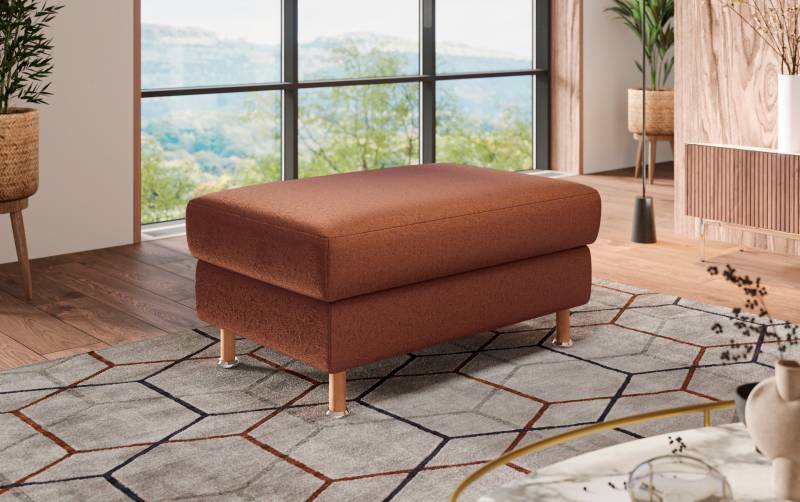 Home affaire Polsterhocker »Calypso«, Holzfuesse mit Metallteller von home affaire