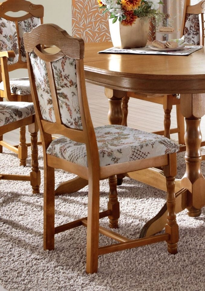 Home affaire Esszimmerstuhl »Franz«, (Set), 4 St., Veloursstoff, Holzstuhl, Küchenstuhl von home affaire