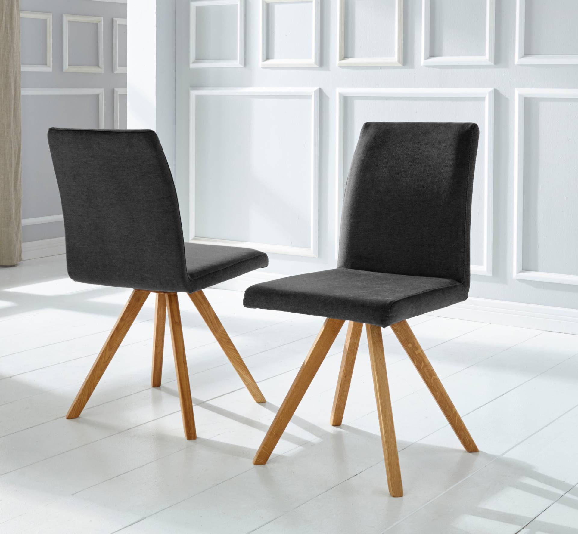 Home affaire Schalenstuhl »Rio«, (Set), 2 St., Struktur fein, Bezug in Kunstleder oder Strukturstoff und das Gestell ist Eiche geölt Home affaire Schalenstuhl »Rio«, (Set), 2 St., Struktur fein, Bezug in Kunstleder oder Strukturstoff und das Gestell ist Eiche geölt von home affaire