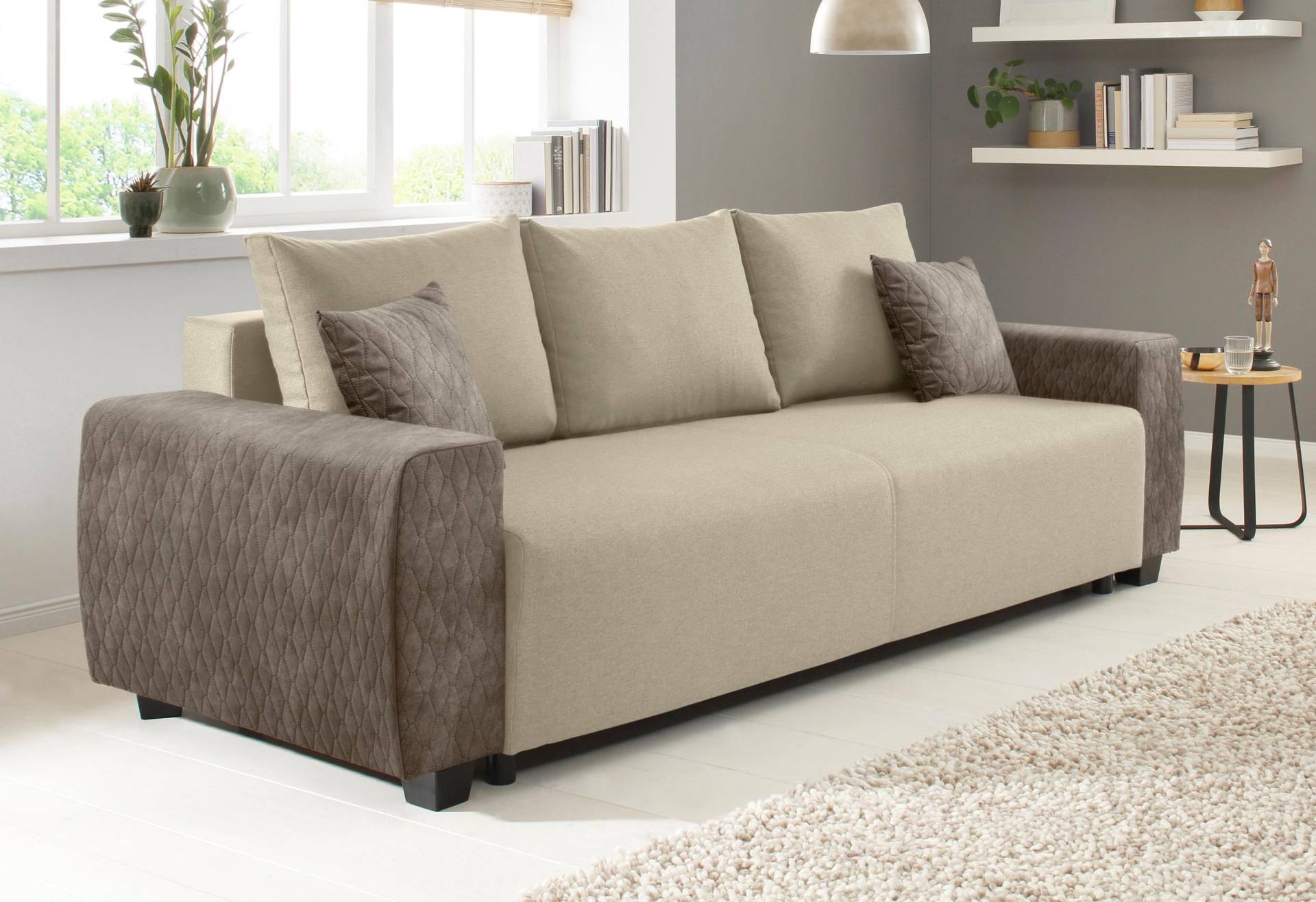 Home affaire Schlafsofa »Bella«, mit geprägtem Bezug bei Armlehnen Home affaire Schlafsofa »Bella«, mit geprägtem Bezug bei Armlehnen von home affaire