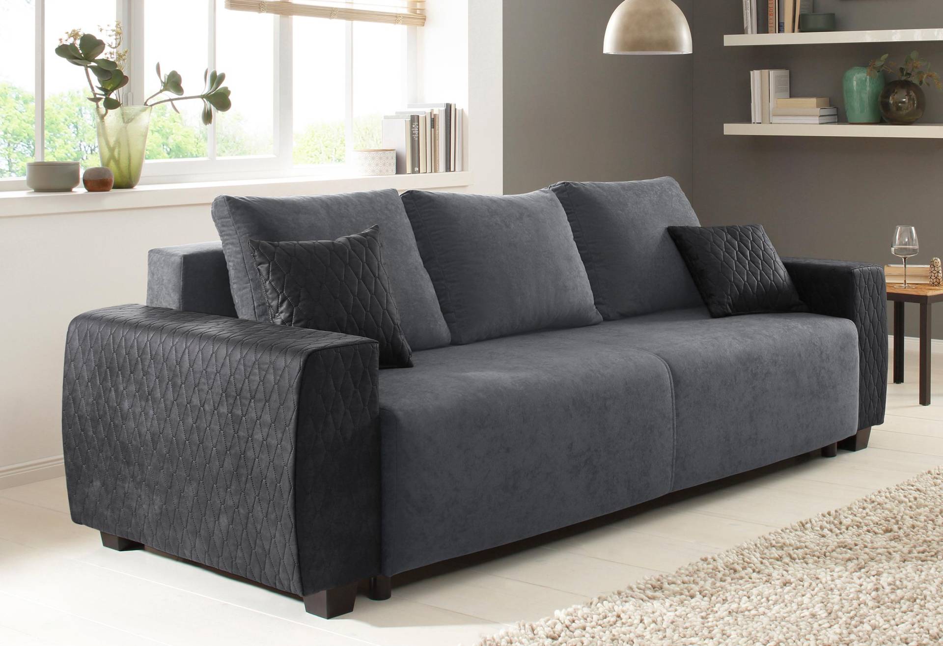Home affaire Schlafsofa »Bella«, mit geprägtem Bezug bei Armlehnen von home affaire
