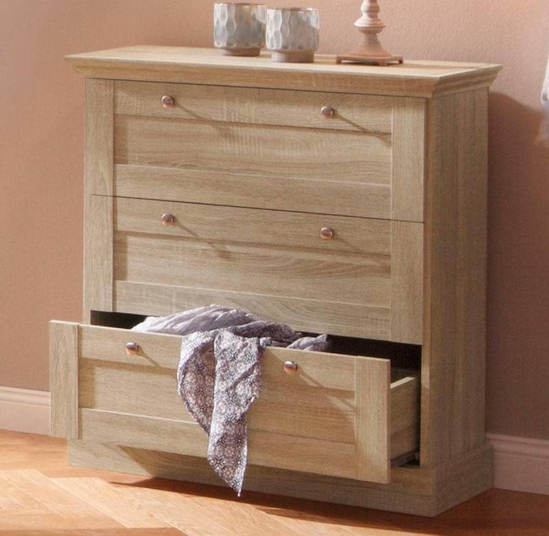 Home affaire Schubkastenkommode »Binz«, mit schönen Metallgriffen, 3 Schubladen, Breite 75 cm von home affaire