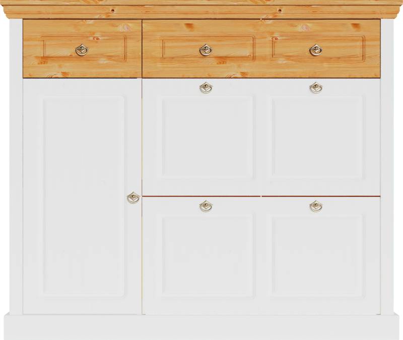 Home affaire Schuhschrank »Basilico«, Schuhkkommode, Breite 130 cm, Kassettenoptik, aus Massivholz, FSC® von home affaire