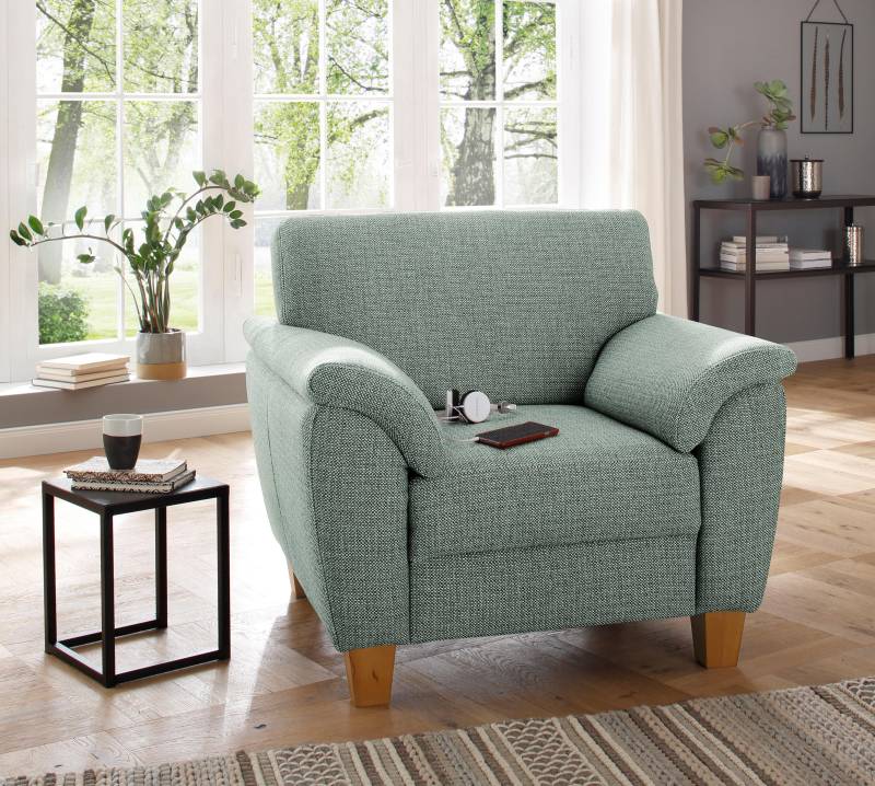 Home affaire Sessel »Alta«, mit Federkern und Kontrastnaht, Füsse Buche eichefarben von home affaire