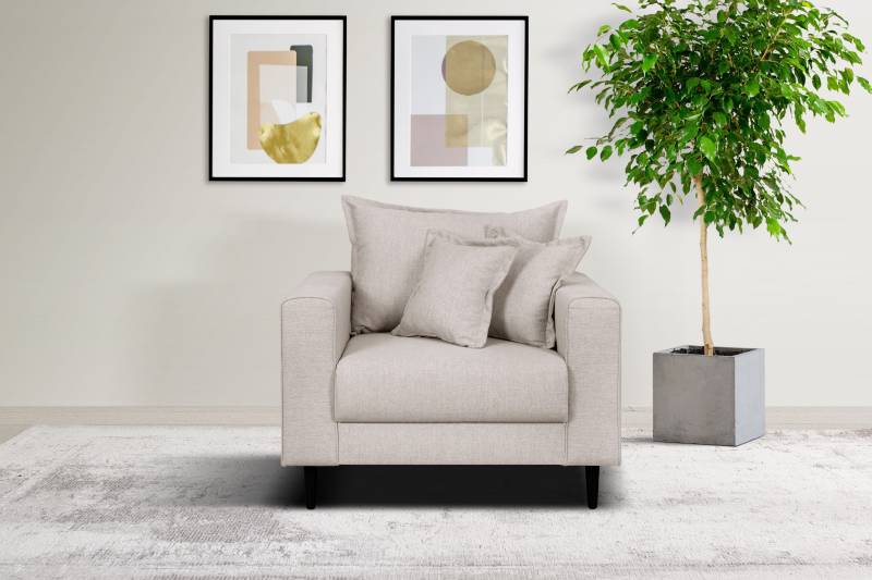 Home affaire Sessel »VEYRAS Loungesessel, Masse B/T/H: 95/84/76 cm«, mit Wellenunterfederung, incl. Kissen von home affaire