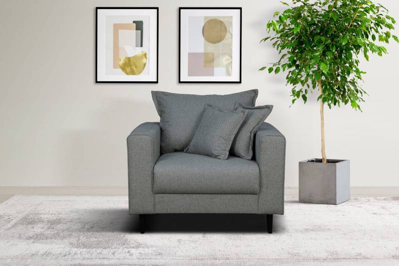 Home affaire Sessel »VEYRAS Loungesessel, Masse B/T/H: 95/84/76 cm«, mit Wellenunterfederung, incl. Kissen von home affaire