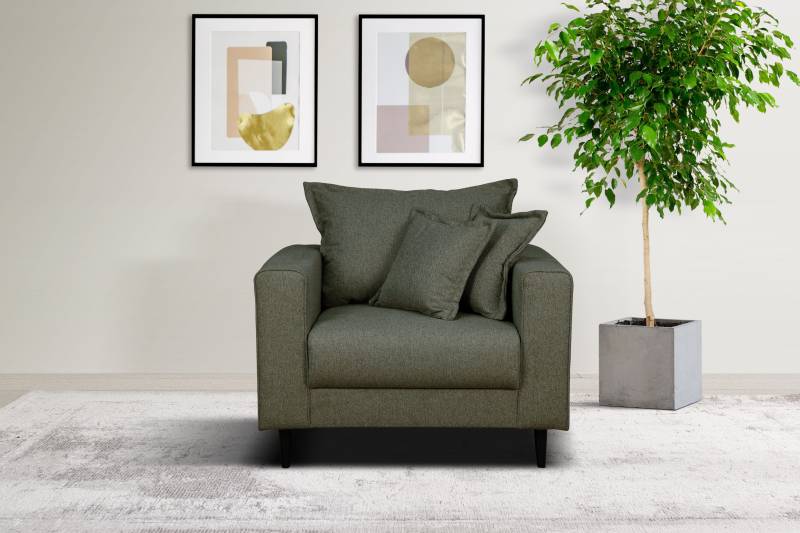 Home affaire Sessel »VEYRAS Loungesessel, Masse B/T/H: 95/84/76 cm«, mit Wellenunterfederung, incl. Kissen von home affaire