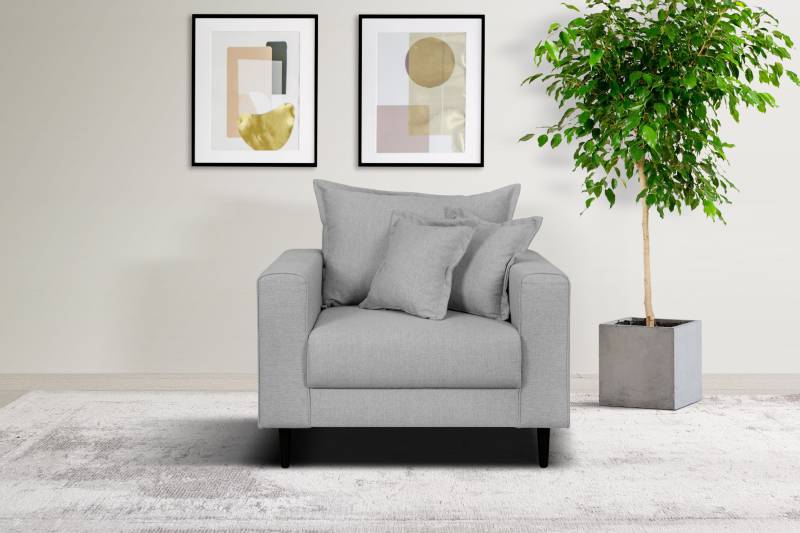 Home affaire Sessel »VEYRAS Loungesessel, Masse B/T/H: 95/84/76 cm«, mit Wellenunterfederung, incl. Kissen von home affaire