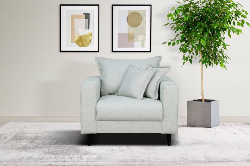 Home affaire Sessel »VEYRAS Loungesessel, Masse B/T/H: 95/84/76 cm«, mit Wellenunterfederung, incl. Kissen von home affaire