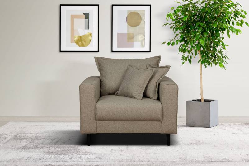 Home affaire Sessel »VEYRAS Loungesessel, Masse B/T/H: 95/84/76 cm«, mit Wellenunterfederung, incl. Kissen von home affaire