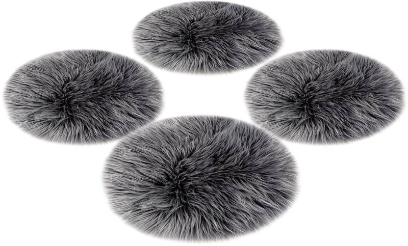 Home affaire Sitzkissen »Sitzauflage Dena«, 4er Set, Kunstfell, rund, Ø 35 cm, Esszimmer, Wohnzimmer von My Home