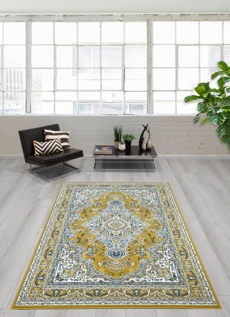 Home affaire Teppich »Oriental, Made in Belgium«, rechteckig, 7 mm Höhe, Orient-Optik, mit Bordüre, Teppich, Kurzflor, Weich von My Home