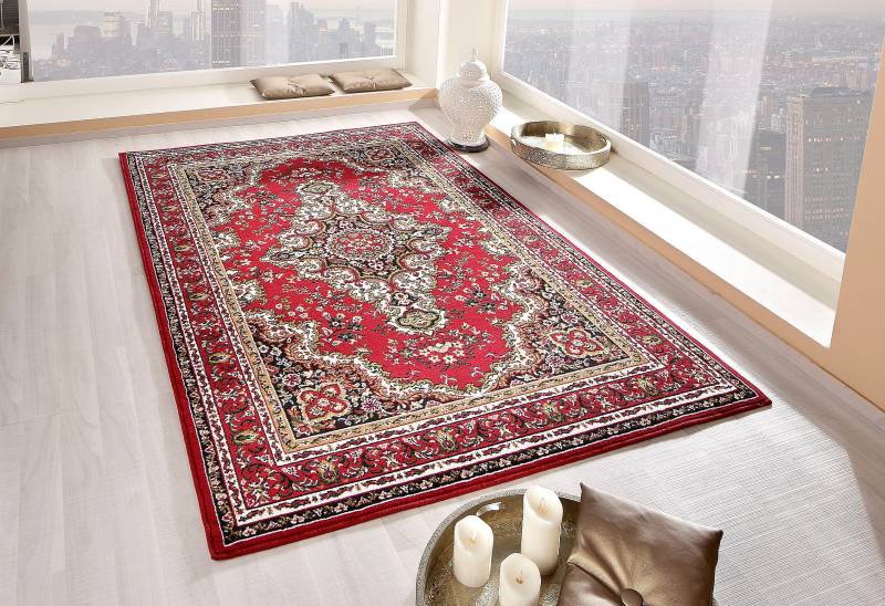 Home affaire Teppich »Oriental, Made in Belgium«, rechteckig, 7 mm Höhe, Orient-Optik, mit Bordüre, Teppich, Kurzflor, Weich von My Home