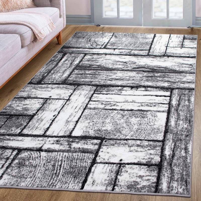 Home affaire Teppich »Sierning«, rechteckig, 8 mm Höhe, softer Flor, Kurzflor, modernes Design, in Holz-Optik von My Home
