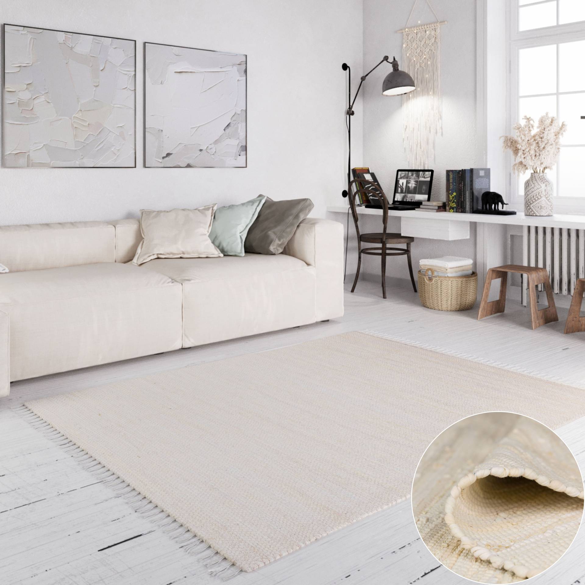 my home Teppich »Wertingen«, rechteckig, 10 mm Höhe, Handweb Teppich, Uni Farben, 90% Baumwolle, handgewebt, Wohnzimmer my home Teppich »Wertingen«, rechteckig, 10 mm Höhe, Handweb Teppich, Uni Farben, 90% Baumwolle, handgewebt, Wohnzimmer von My Home