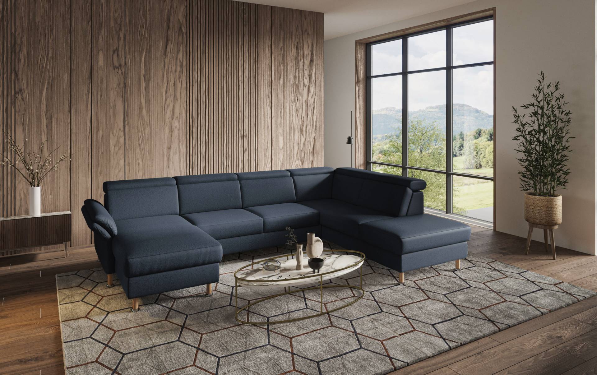 Home affaire Wohnlandschaft »Calypso U-Form«, wahlweise mit motorischer Relaxfunktion von home affaire