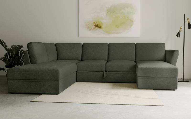 Home affaire Wohnlandschaft »Lavars Schlafsofa«, mit Bettfunktion und Stauraum, in zwei verschiedenen Bezugsqualitäten von home affaire