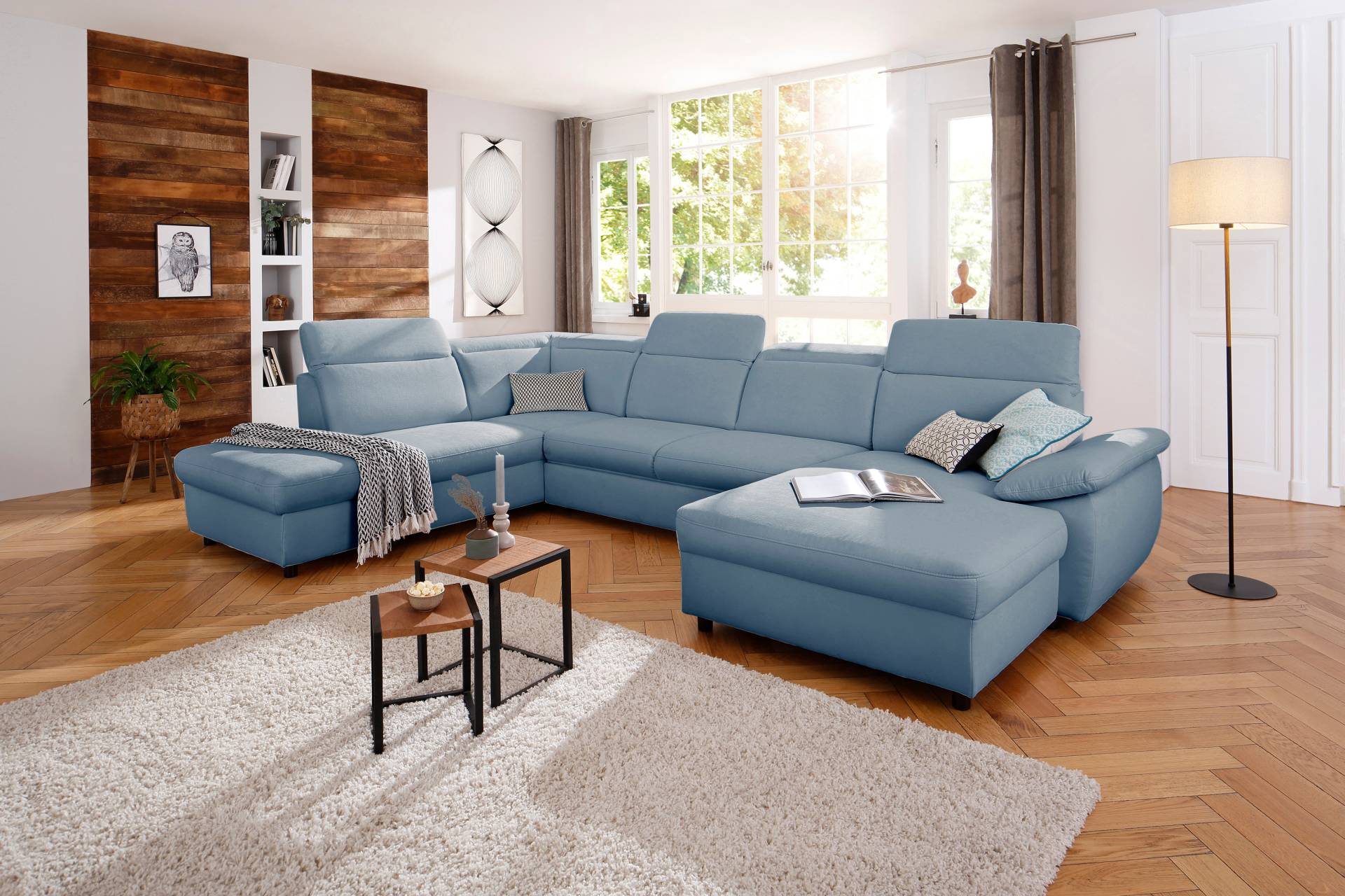 Home affaire Wohnlandschaft »Mauritius U-Form«, mit Kopfteil- und Armlehnverstellung, wahlweise mit Bettfunktion von home affaire
