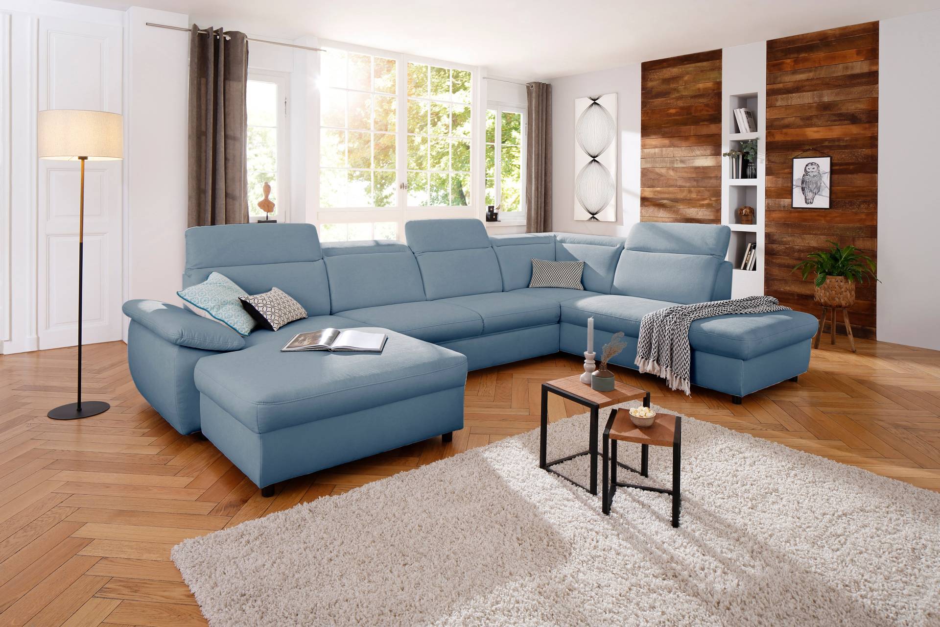 Home affaire Wohnlandschaft »Mauritius U-Form«, mit Kopfteil- und Armlehnverstellung, wahlweise mit Bettfunktion von home affaire