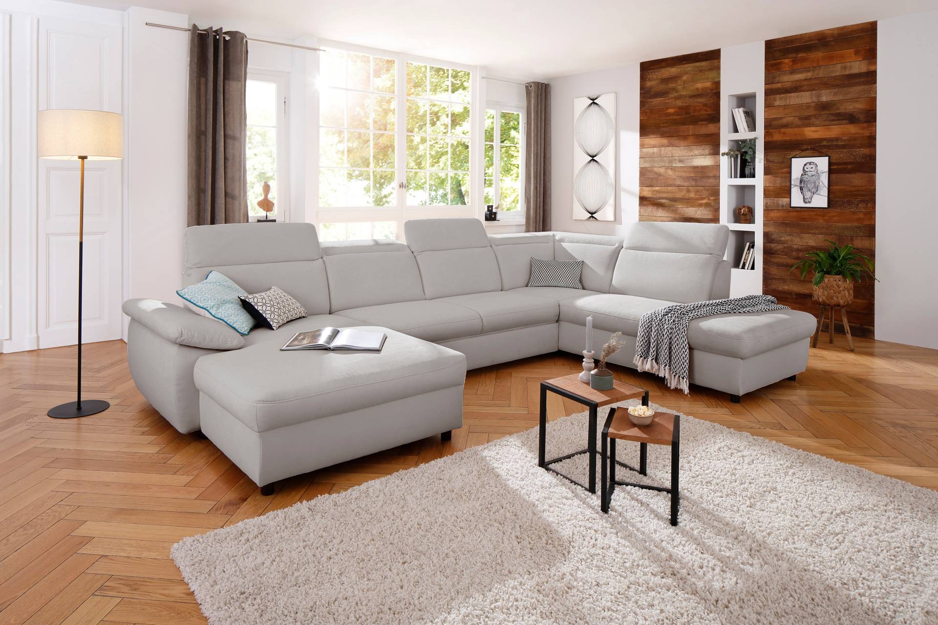 Home affaire Wohnlandschaft »Mauritius U-Form«, mit Kopfteil- und Armlehnverstellung, wahlweise mit Bettfunktion Home affaire Wohnlandschaft »Mauritius U-Form«, mit Kopfteil- und Armlehnverstellung, wahlweise mit Bettfunktion von home affaire