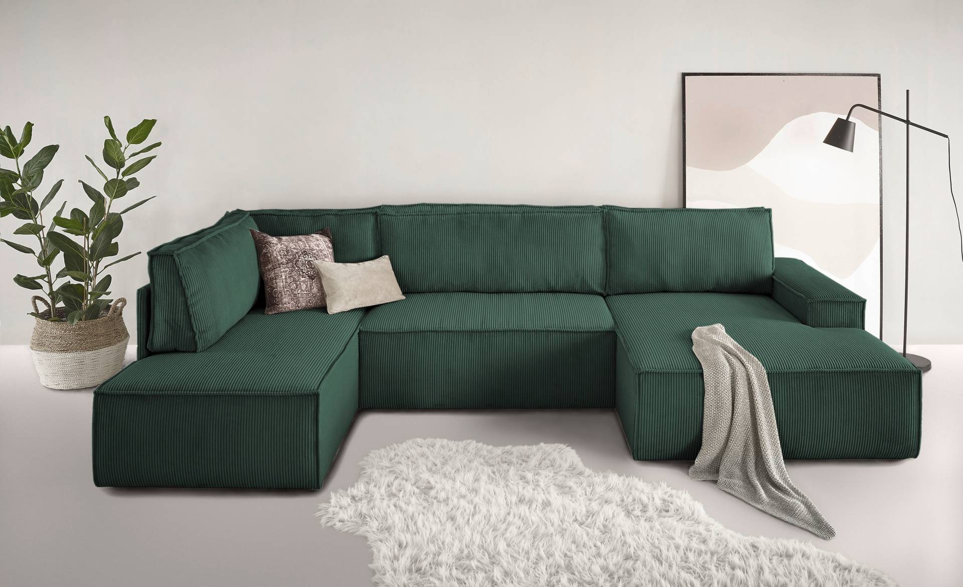 Home affaire Wohnlandschaft »SHERWOOD XXL 329 cm Schlafsofa, U-Form« von home affaire