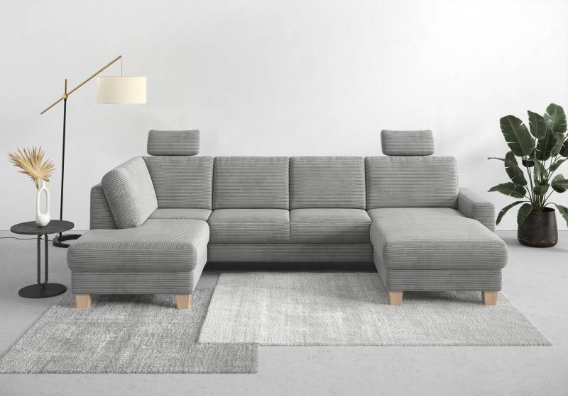 Home affaire Wohnlandschaft »Summer U-Form«, mit oder ohne Bettfunktion und Bettkasten, Cord-Bezug von home affaire