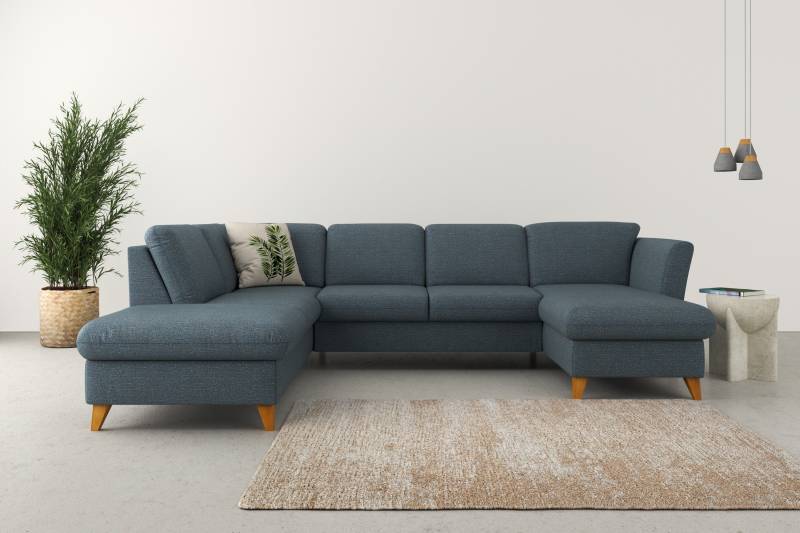Home affaire Wohnlandschaft »Trelleborg U-Form«, Federkern-Polsterung, wahlweise mit Bettfunktion und Stauraum von home affaire
