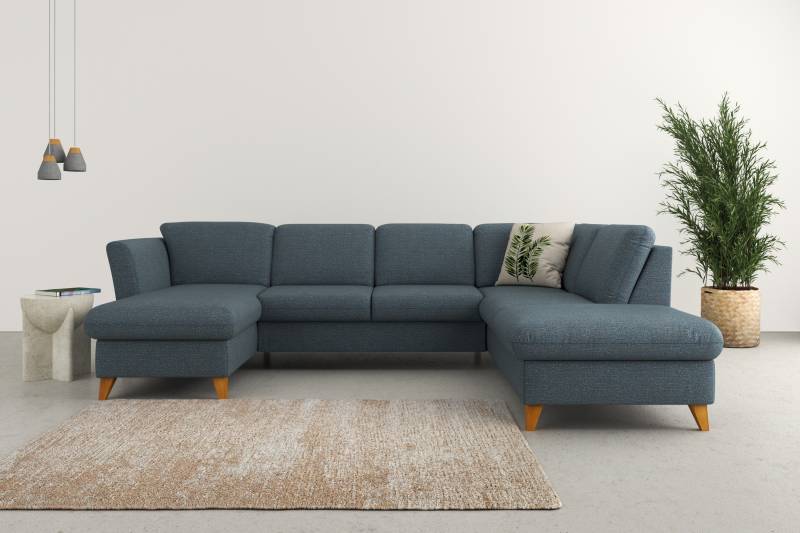 Home affaire Wohnlandschaft »Trelleborg U-Form«, Federkern-Polsterung, wahlweise mit Bettfunktion und Stauraum von home affaire