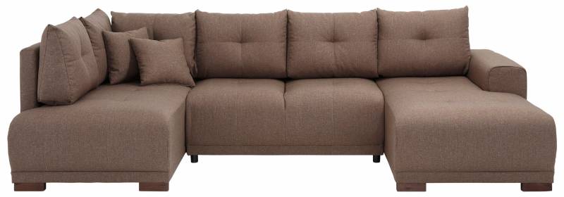 Home affaire Wohnlandschaft »Viborg U-Form«, mit Regal in der Armlehne, wahlweise mit Bettfunktion von home affaire