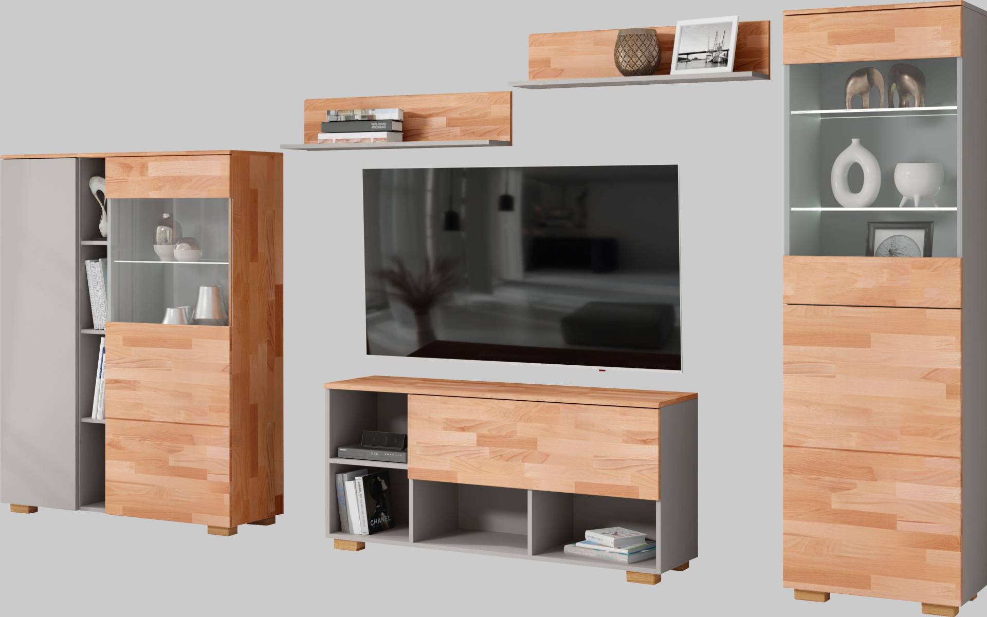 Home affaire Wohnwand, (5 St.), schöne moderne Optik von home affaire